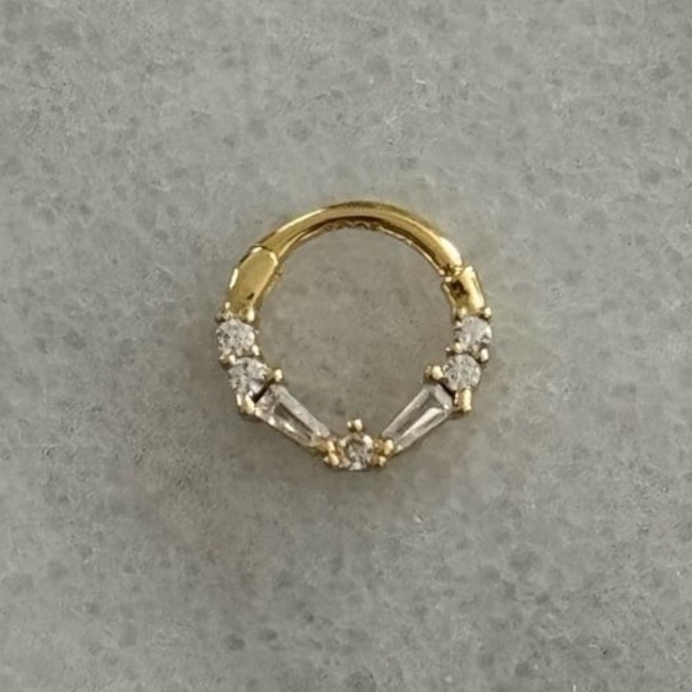 Gold Crystal Daith Conch Tragus Septum Earring 

Brand New